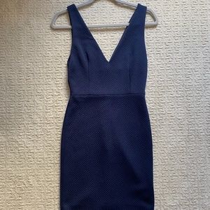 Alice + Olivia Navy V-Neck Dress